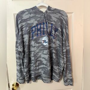 Gray Camouflage Philly 76ers Lightweight Hoodie